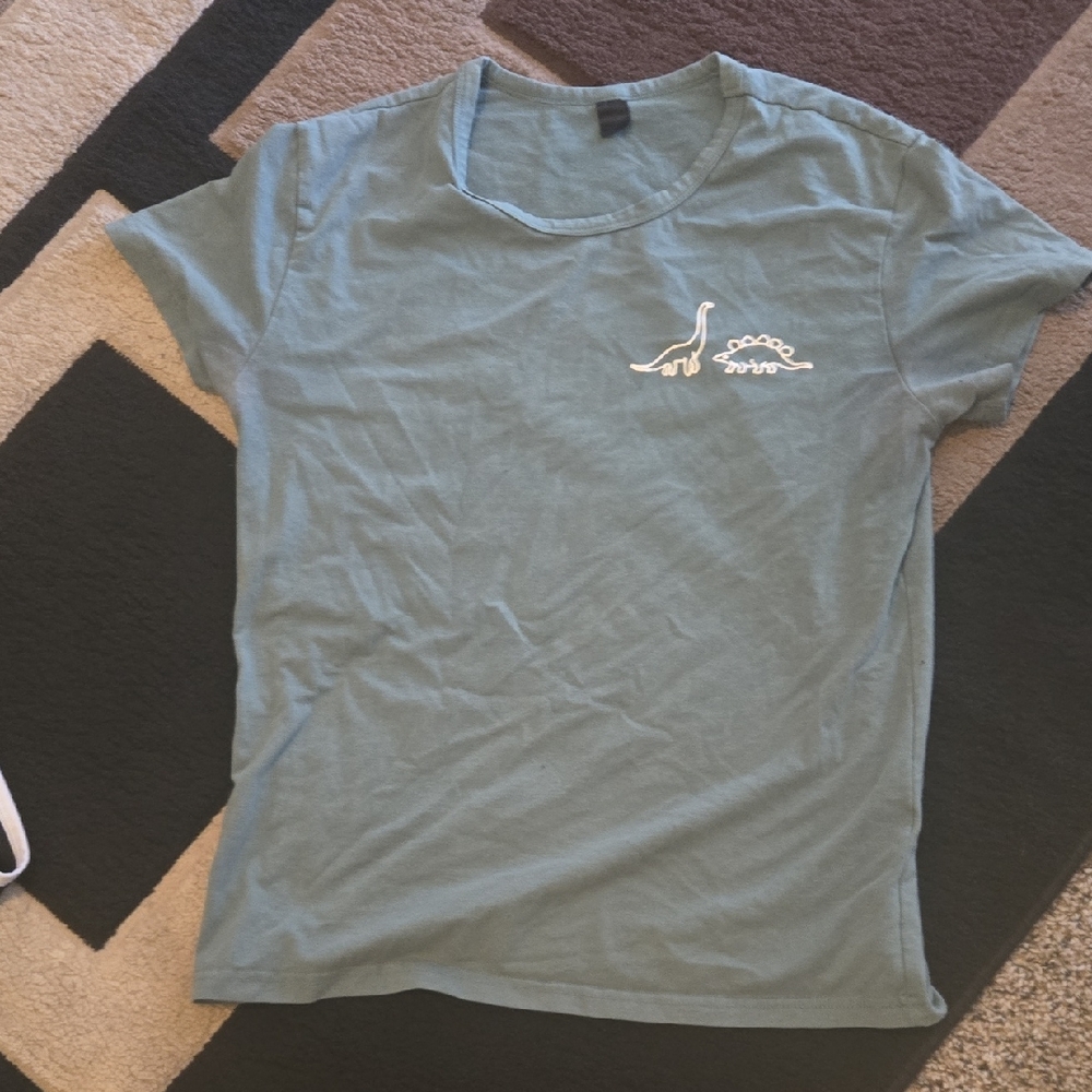 Greenish Blue Dinosaur Graphic T-Shirt